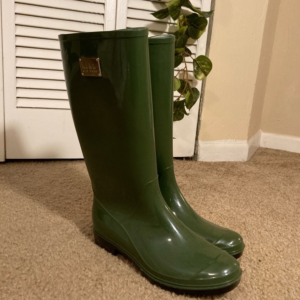 Nicole Miller New York Rainyday Green rubber rain boots women’s size 10
